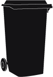 Black - Refuse bin icon